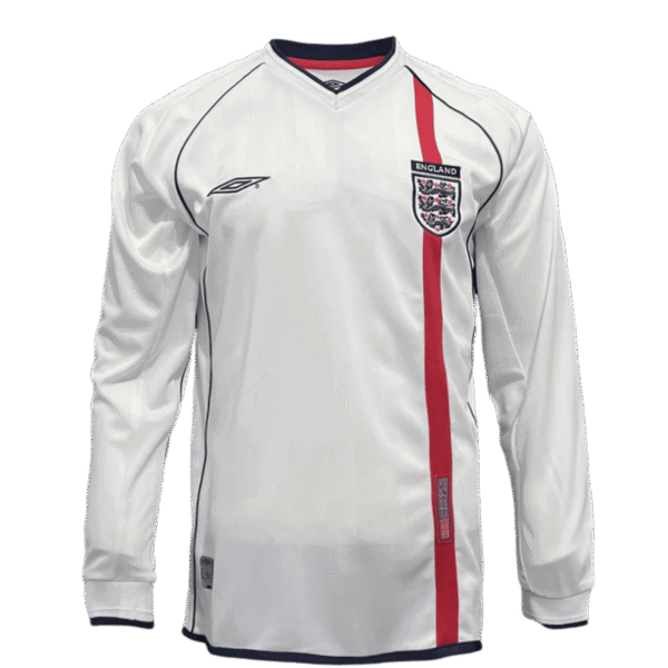 2002 England Long Sleeve Home Retro Jersey